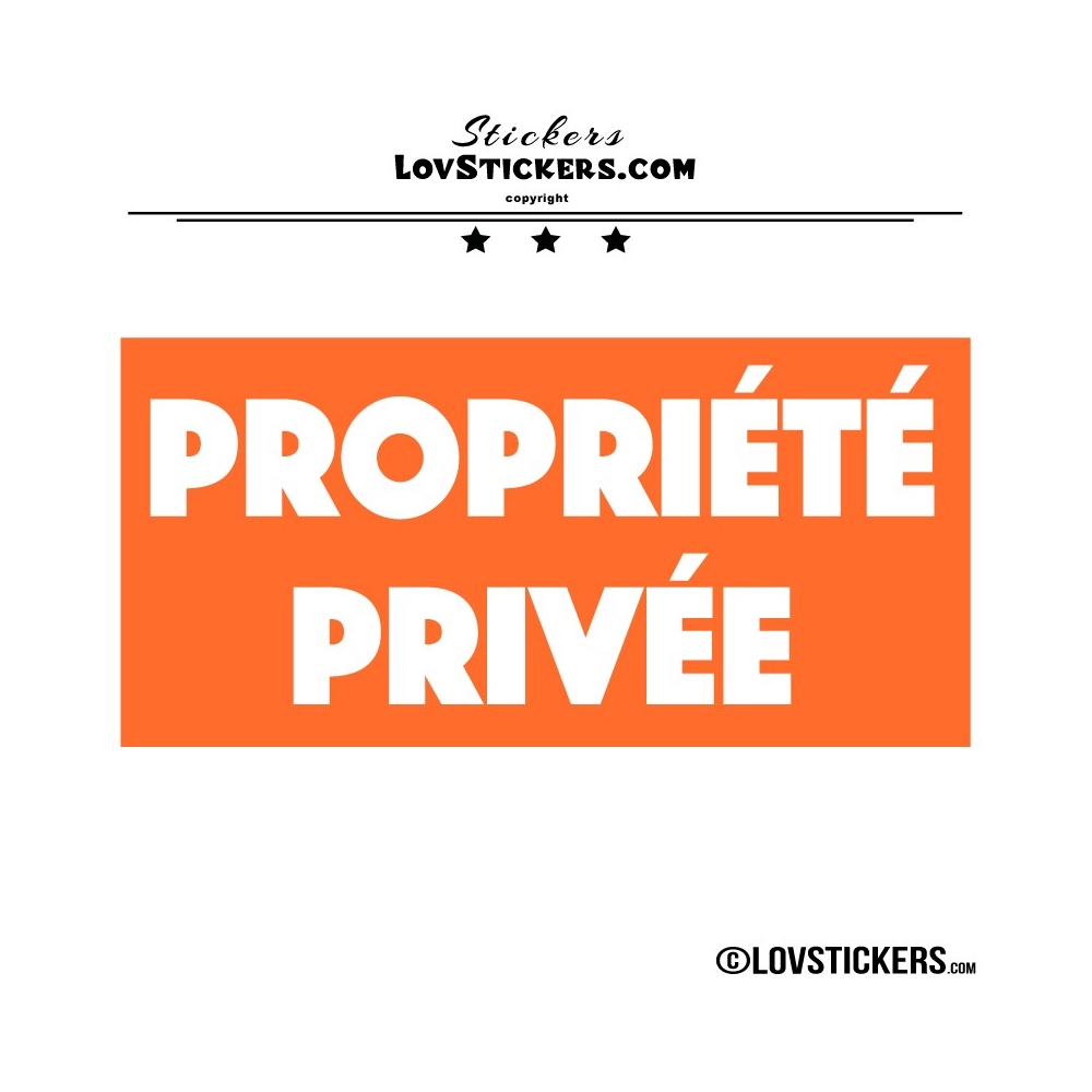 Sticker PROPRIÉTÉ PRIVÉE sur fond - Lot de 2 - Lettrage à coller