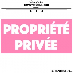 Sticker PROPRIÉTÉ PRIVÉE sur fond - Lot de 2 - Lettrage à coller