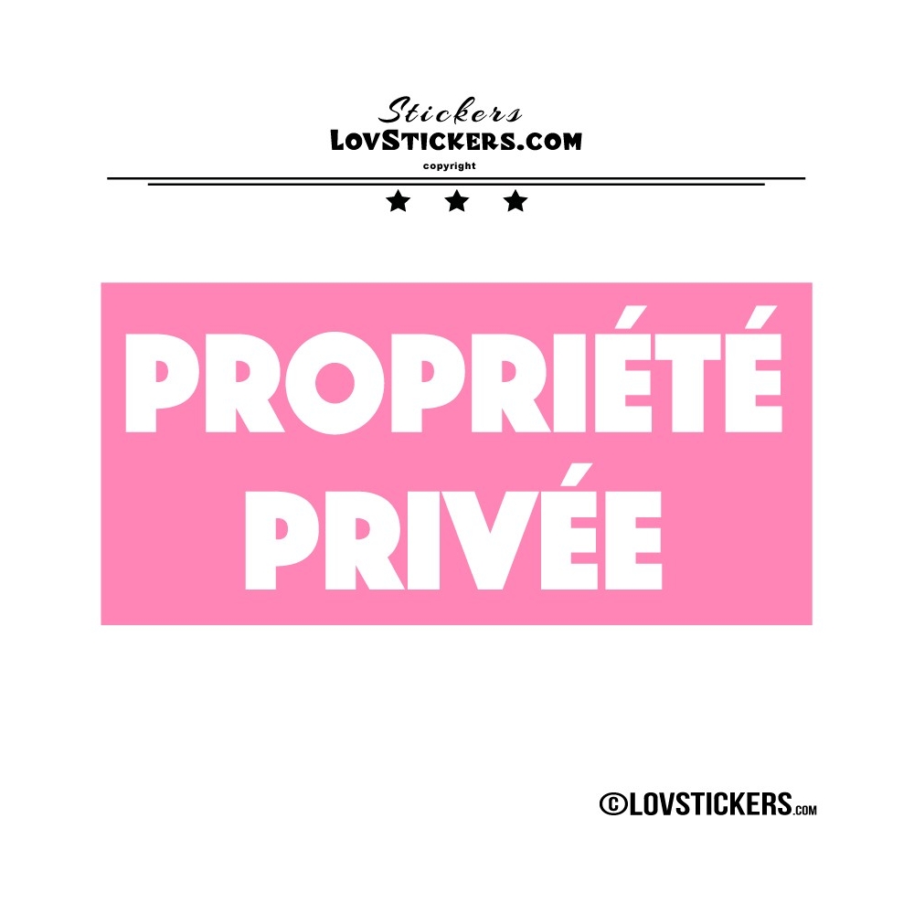 Sticker PROPRIÉTÉ PRIVÉE sur fond - Lot de 2 - Lettrage à coller