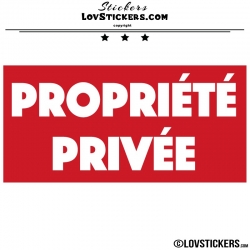 Sticker PROPRIÉTÉ PRIVÉE sur fond - Lot de 2 - Lettrage à coller