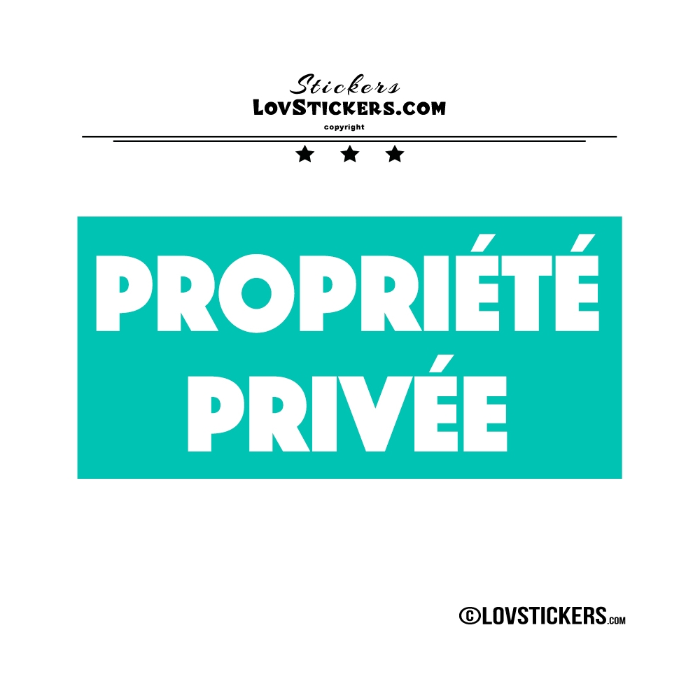 Sticker PROPRIÉTÉ PRIVÉE sur fond - Lot de 2 - Lettrage à coller