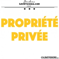 2 Sticker PROPRIÉTÉ PRIVÉE - Lot de 2 - Lettrage à coller