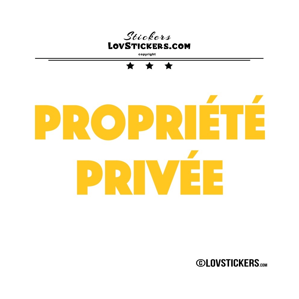 2 Sticker PROPRIÉTÉ PRIVÉE - Lot de 2 - Lettrage à coller