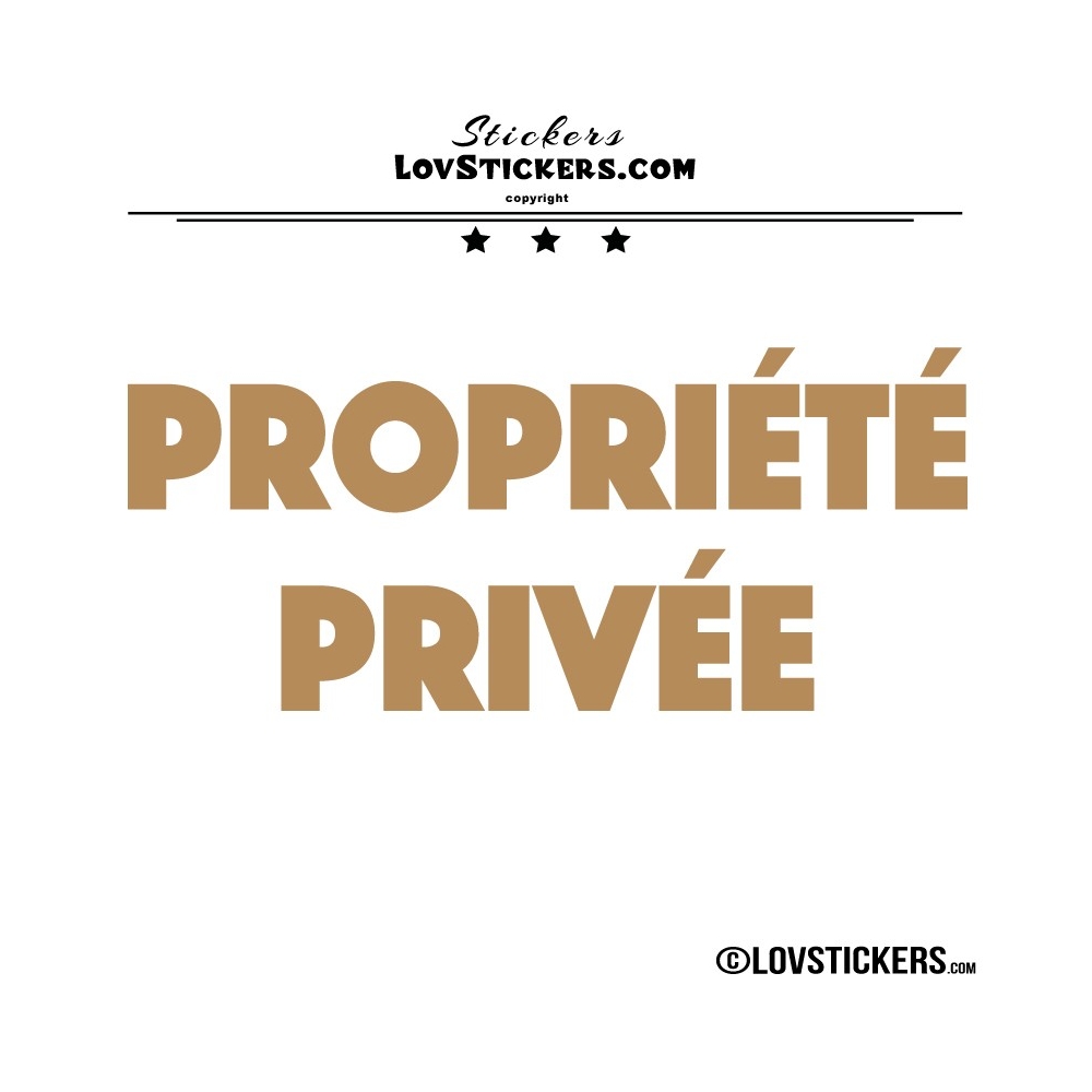 2 Sticker PROPRIÉTÉ PRIVÉE - Lot de 2 - Lettrage à coller