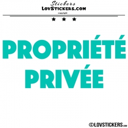 2 Sticker PROPRIÉTÉ PRIVÉE - Lot de 2 - Lettrage à coller