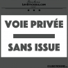 2 Stickers VOIE PRIVÉE sur fond - Lot de 2 - Lettrage à coller