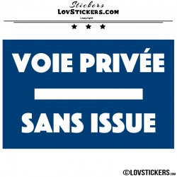 2 Stickers VOIE PRIVÉE sur fond - Lot de 2 - Lettrage à coller