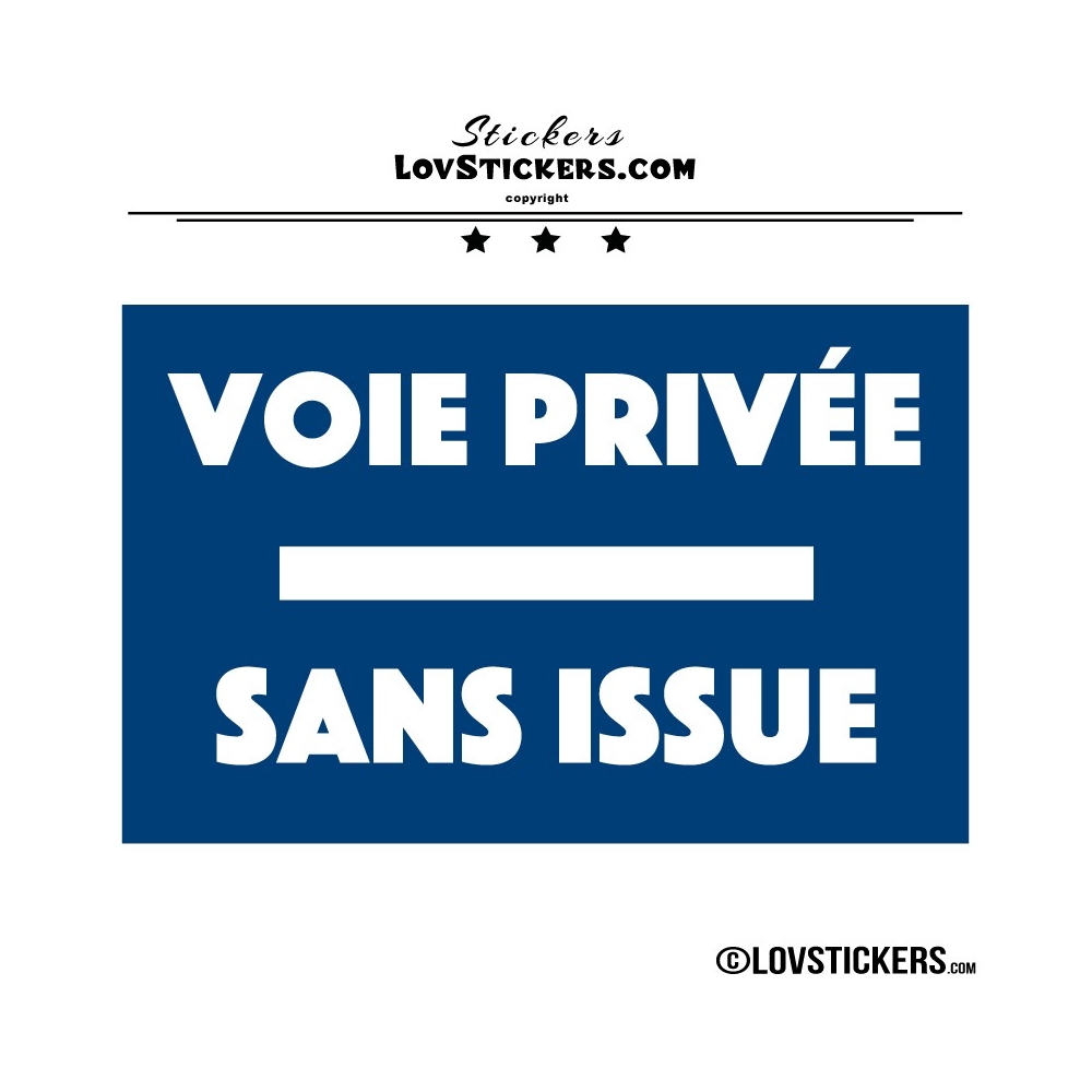 2 Stickers VOIE PRIVÉE sur fond - Lot de 2 - Lettrage à coller