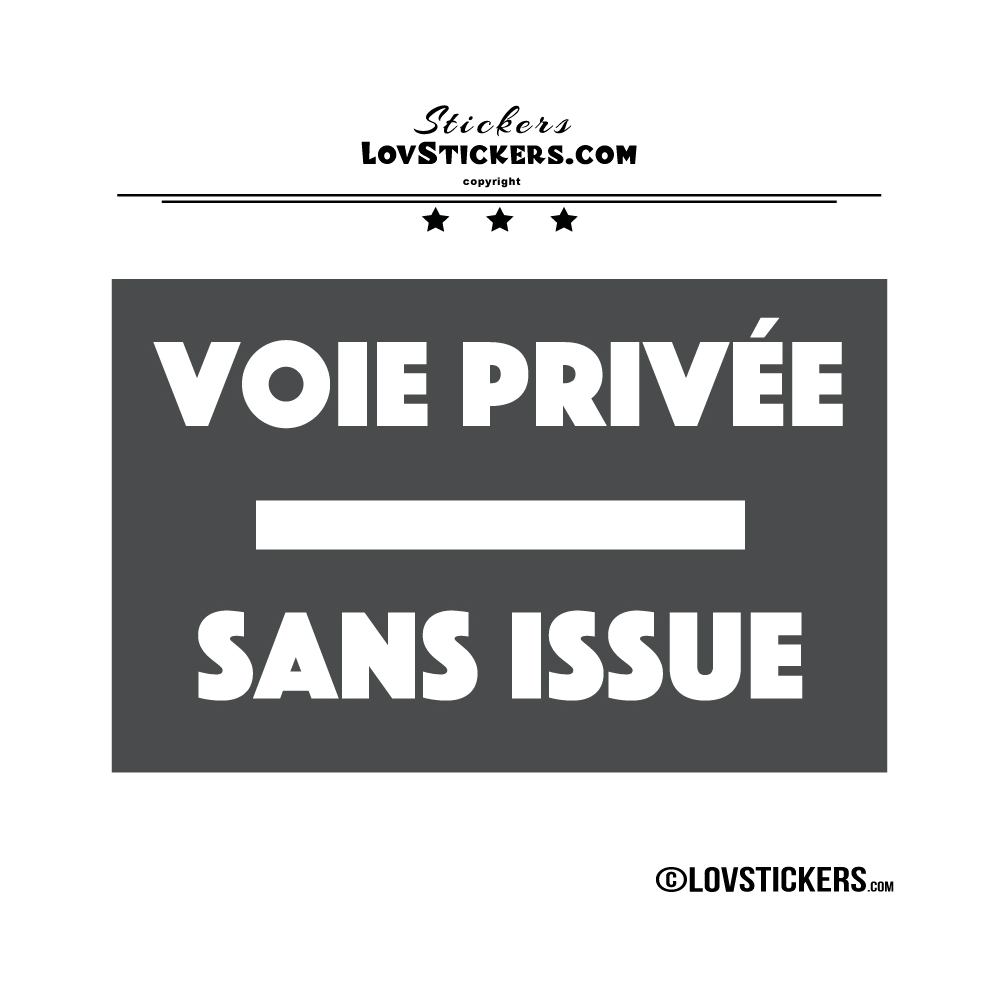 2 Stickers VOIE PRIVÉE sur fond - Lot de 2 - Lettrage à coller