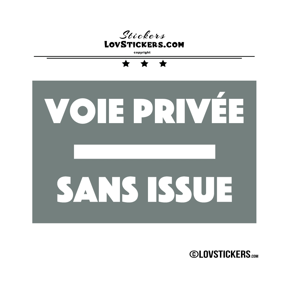 2 Stickers VOIE PRIVÉE sur fond - Lot de 2 - Lettrage à coller