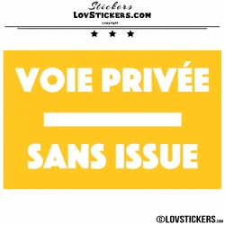 2 Stickers VOIE PRIVÉE sur fond - Lot de 2 - Lettrage à coller