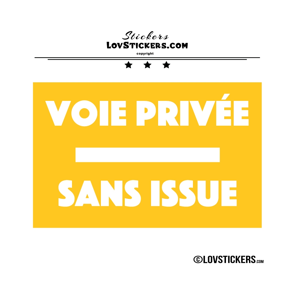 2 Stickers VOIE PRIVÉE sur fond - Lot de 2 - Lettrage à coller