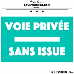 2 Stickers VOIE PRIVÉE sur fond - Lot de 2 - Lettrage à coller