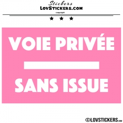 2 Stickers VOIE PRIVÉE sur fond - Lot de 2 - Lettrage à coller