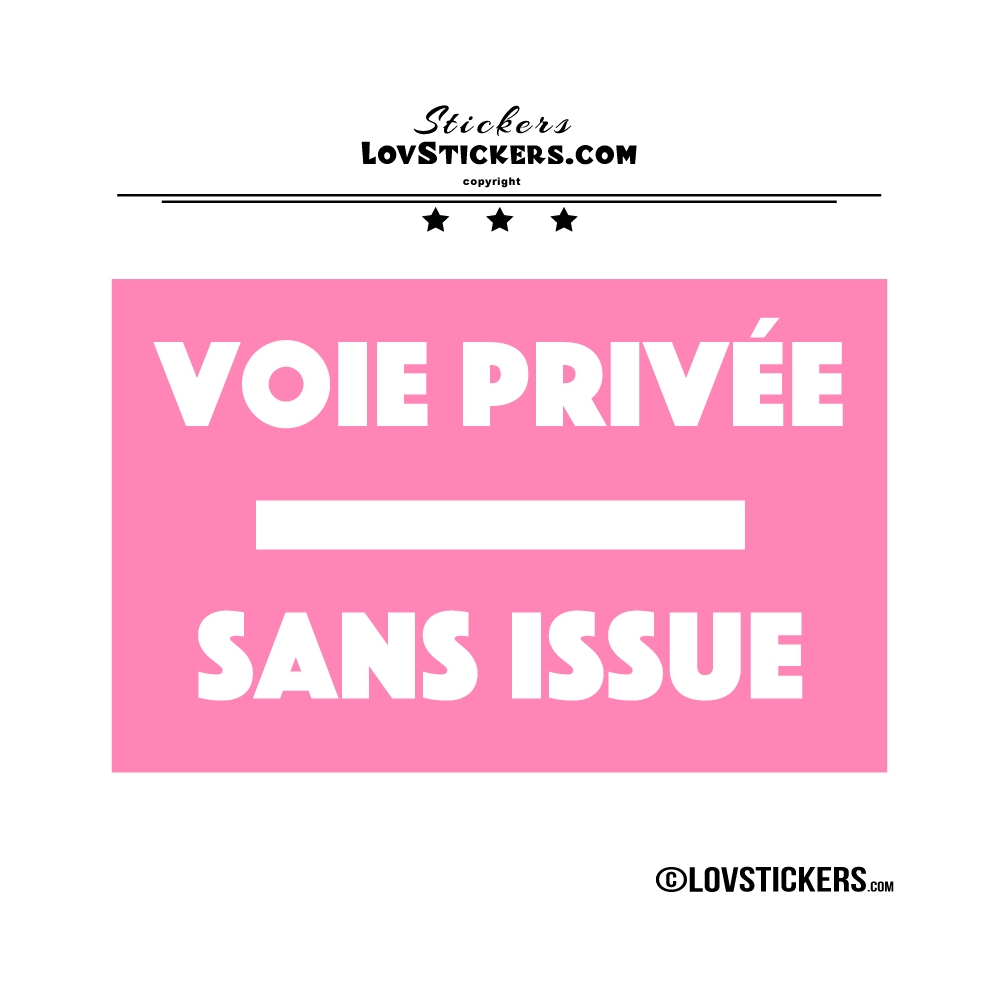 2 Stickers VOIE PRIVÉE sur fond - Lot de 2 - Lettrage à coller