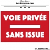 2 Stickers VOIE PRIVÉE sur fond - Lot de 2 - Lettrage à coller