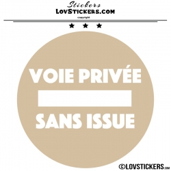 2 Stickers VOIE PRIVÉE sur fond - Lot de 2 - Lettrage à coller