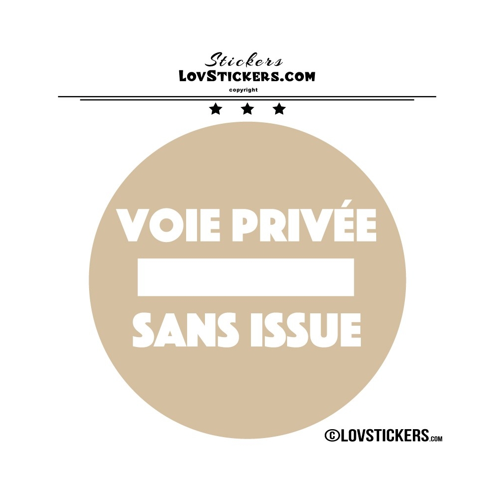 2 Stickers VOIE PRIVÉE sur fond - Lot de 2 - Lettrage à coller