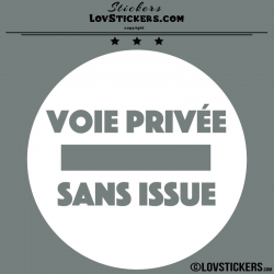 2 Stickers VOIE PRIVÉE sur fond - Lot de 2 - Lettrage à coller