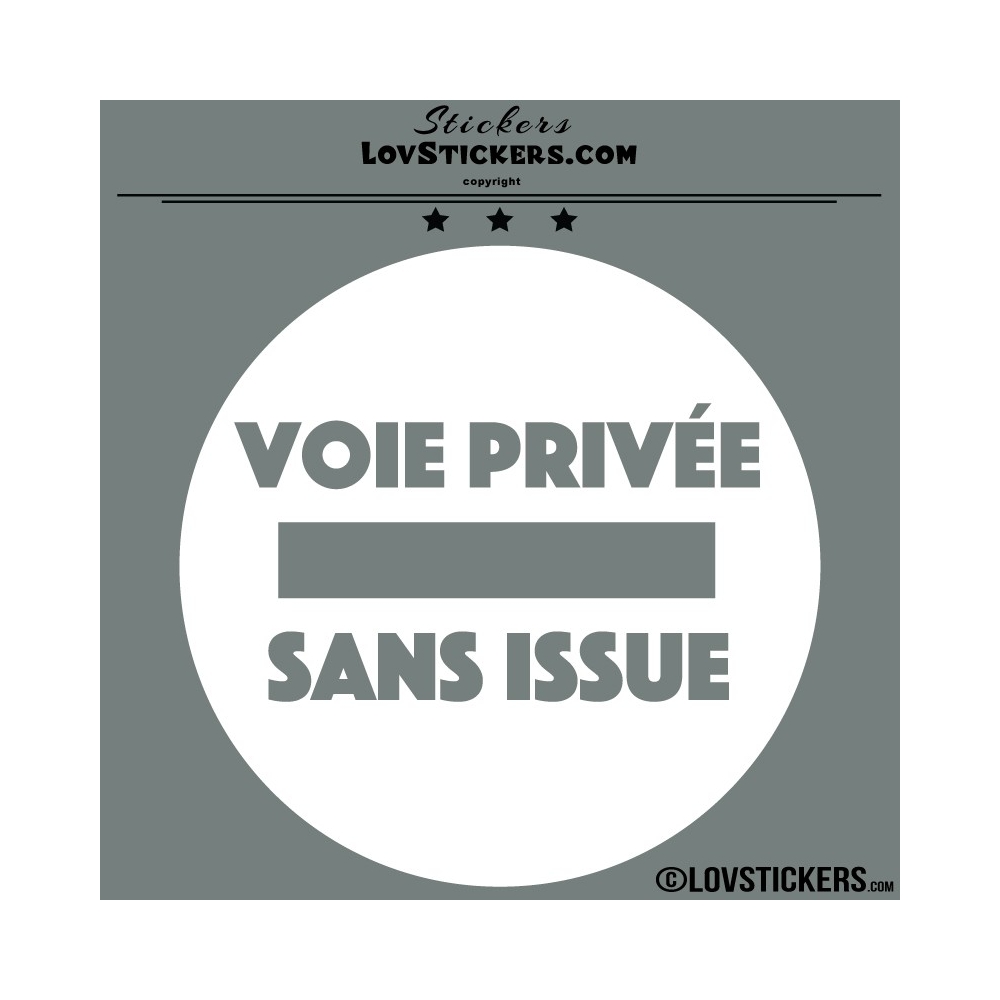 2 Stickers VOIE PRIVÉE sur fond - Lot de 2 - Lettrage à coller