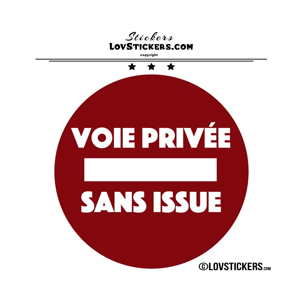 2 Stickers VOIE PRIVÉE sur fond - Lot de 2 - Lettrage à coller