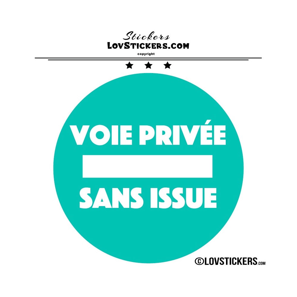 2 Stickers VOIE PRIVÉE sur fond - Lot de 2 - Lettrage à coller