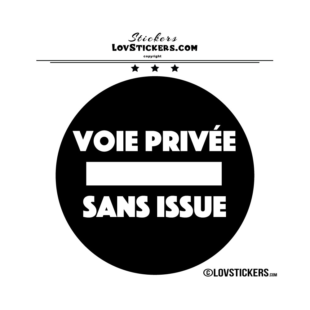 2 Stickers VOIE PRIVÉE sur fond - Lot de 2 - Lettrage à coller