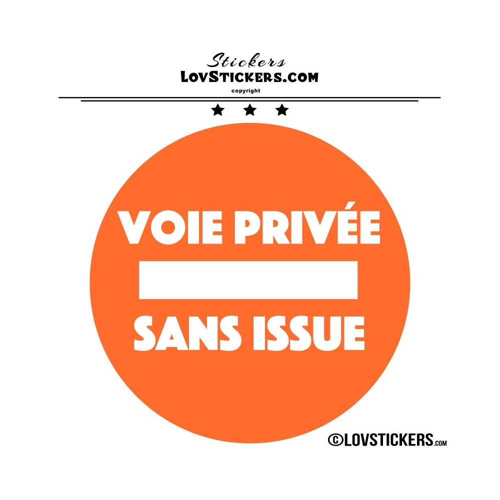 2 Stickers VOIE PRIVÉE sur fond - Lot de 2 - Lettrage à coller