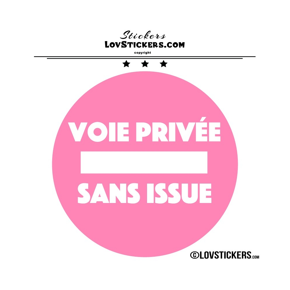 2 Stickers VOIE PRIVÉE sur fond - Lot de 2 - Lettrage à coller