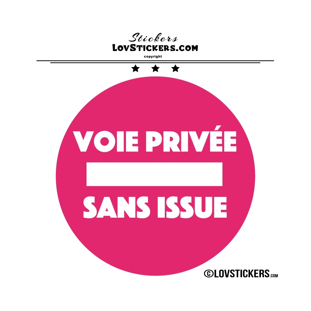 2 Stickers VOIE PRIVÉE sur fond - Lot de 2 - Lettrage à coller