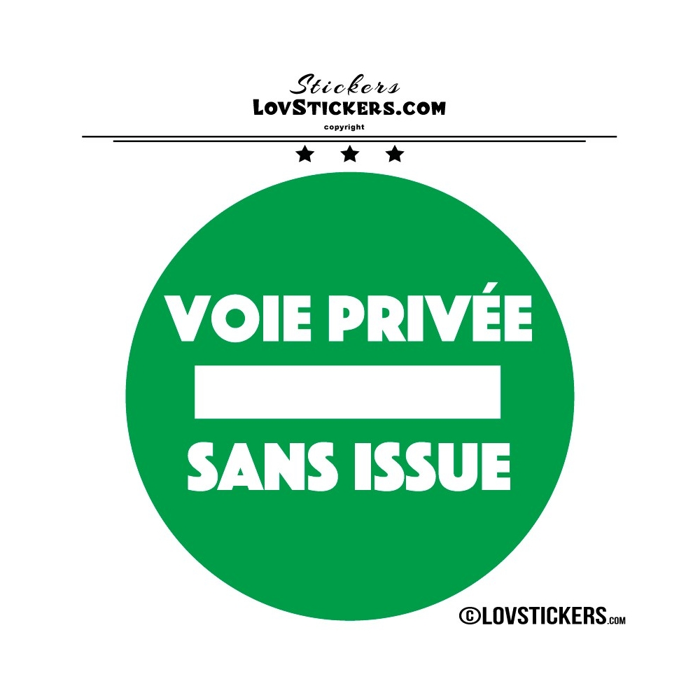 2 Stickers VOIE PRIVÉE sur fond - Lot de 2 - Lettrage à coller