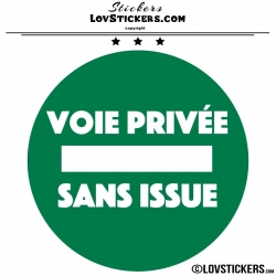 2 Stickers VOIE PRIVÉE sur fond - Lot de 2 - Lettrage à coller