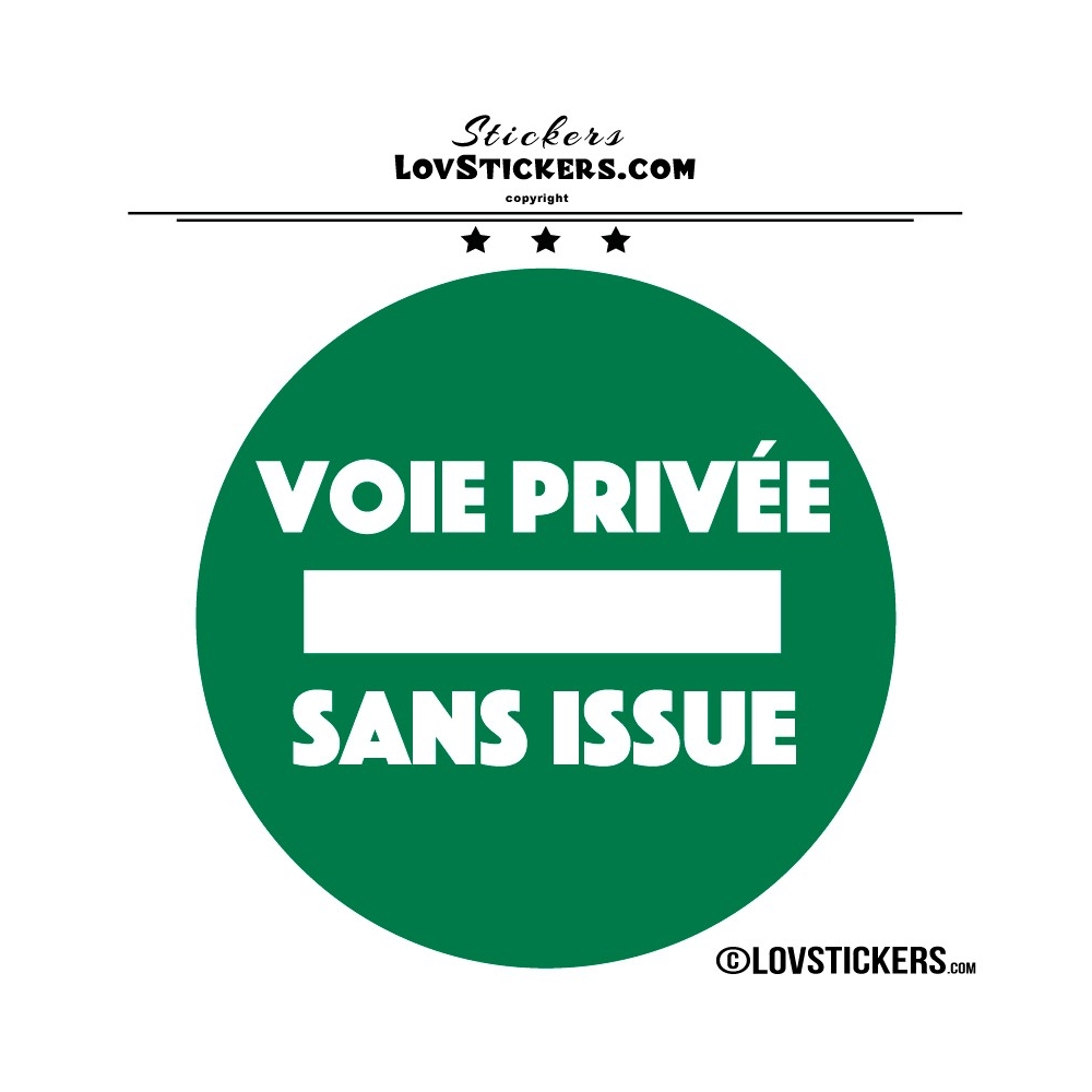 2 Stickers VOIE PRIVÉE sur fond - Lot de 2 - Lettrage à coller