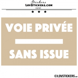 2 Stickers VOIE PRIVÉE sur fond - Lot de 2 - Lettrage à coller