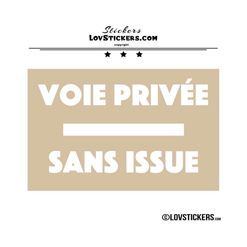 2 Stickers VOIE PRIVÉE sur fond - Lot de 2 - Lettrage à coller