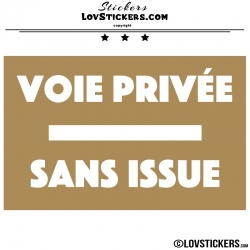 2 Stickers VOIE PRIVÉE sur fond - Lot de 2 - Lettrage à coller