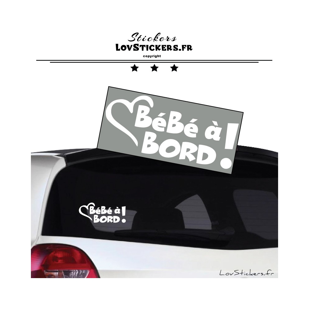 Sticker Bébé à Bord cœur - Sécurité enfant voiture