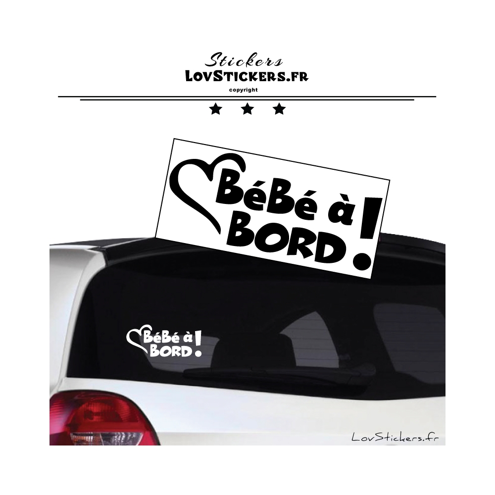 Sticker Bébé à Bord cœur - Sécurité enfant voiture