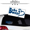Sticker Bébé à Bord Cœur Bleu Gentiane