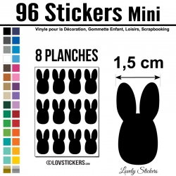 96 lapins de 1,5 cm - Gommette Deco - Repositionnable