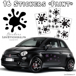 16 Stickers Tache de Peinture Deco