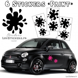 6 Stickers Tache de Peinture Deco