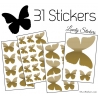 31 Stickers Papillons 10 à 2 cm