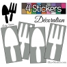 4 Stickers Pelles et Râteaux Jardinage 14 cm