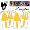 4 Stickers Pelles et Râteaux Jardinage 14 cm