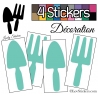 4 Stickers Pelles et Râteaux Jardinage 14 cm