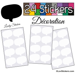 24 Stickers Bulles - blanc - Autocollant Décoration Intérieur