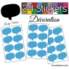 24 Stickers Bulles - bleu glace - Autocollant Décoration Intérieur