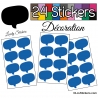 24 Stickers Bulles - bleu gentiane - Autocollant Décoration Intérieur