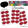 24 Stickers Bulles - bordeaux - Autocollant Décoration Intérieur